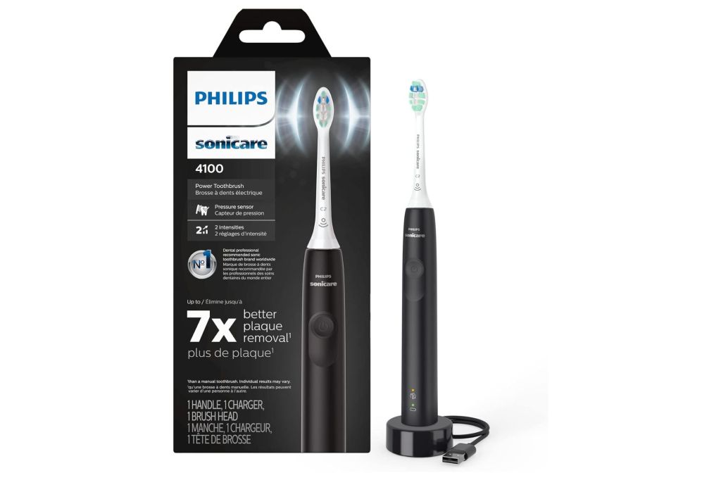 An electric toothbrush and its package.