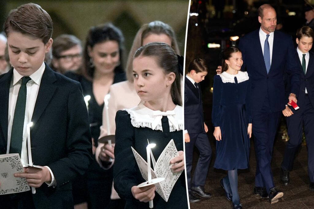 Prince George, Princess Charlotte and Prince Louis look all grown up at Christmas carol service