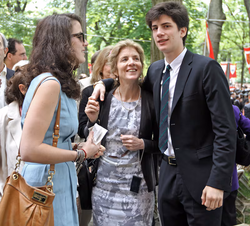 Kennedy Schlossberg with her children Tatiana and Jack Schlossberg at the Harvard Commencement where the Schlossberg's other daughter, Rose, is a graduate.
