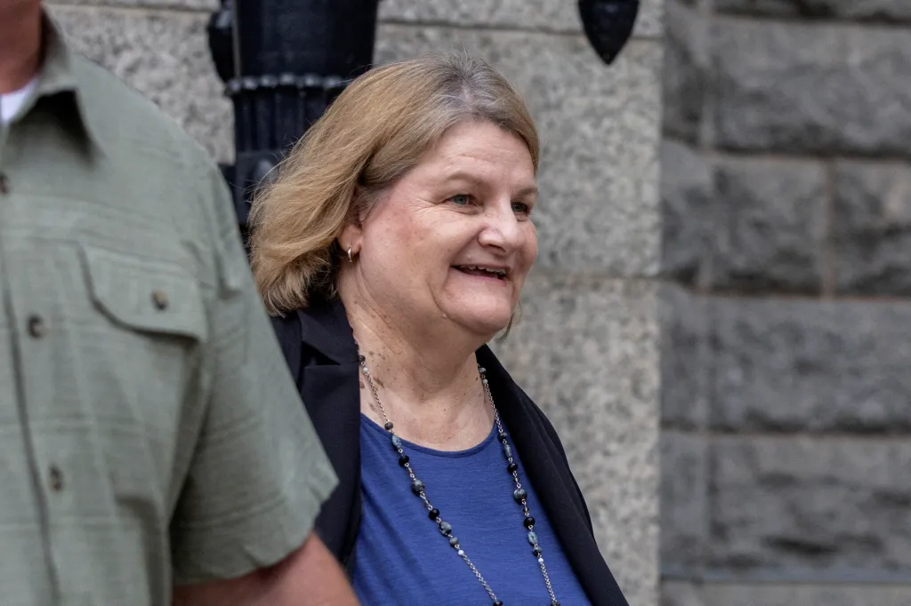 Milwaukee County Circuit Judge Hannah Dugan leaves the federal courthouse after a hearing in Milwaukee on May 15, 2025.