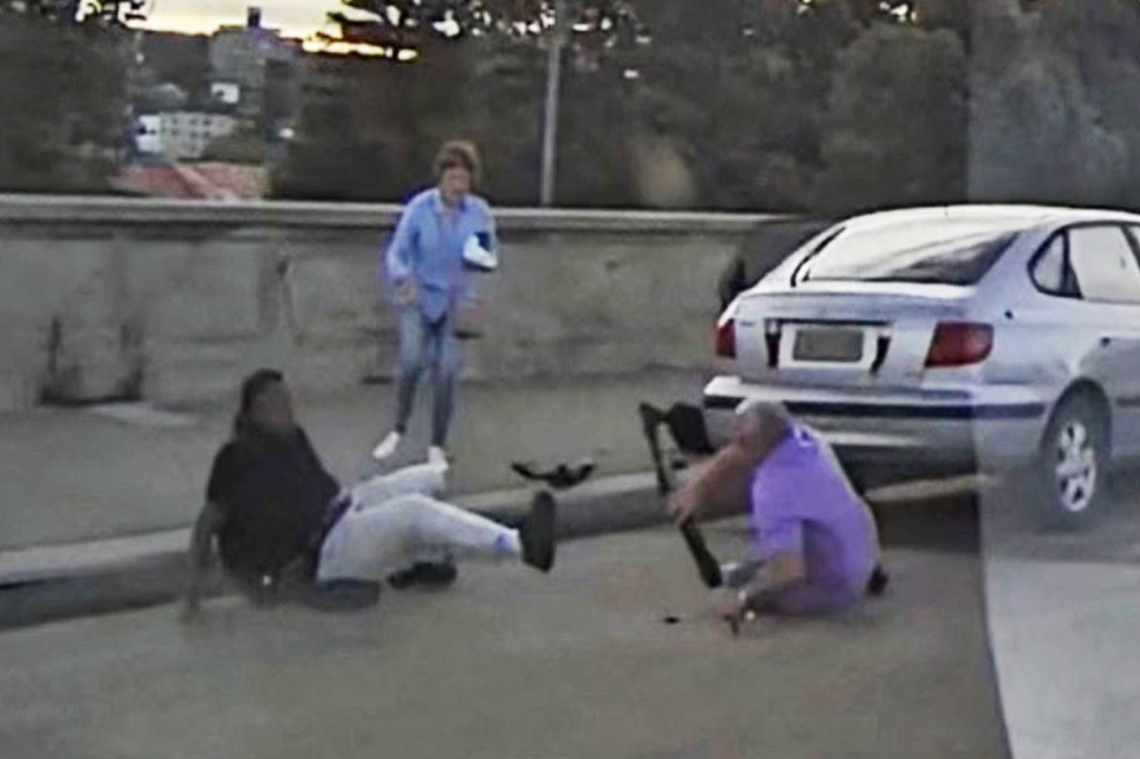 couple, who have not yet been identified, were also filmed tackling one of the terrorists to stop him before apparently being shot dead.