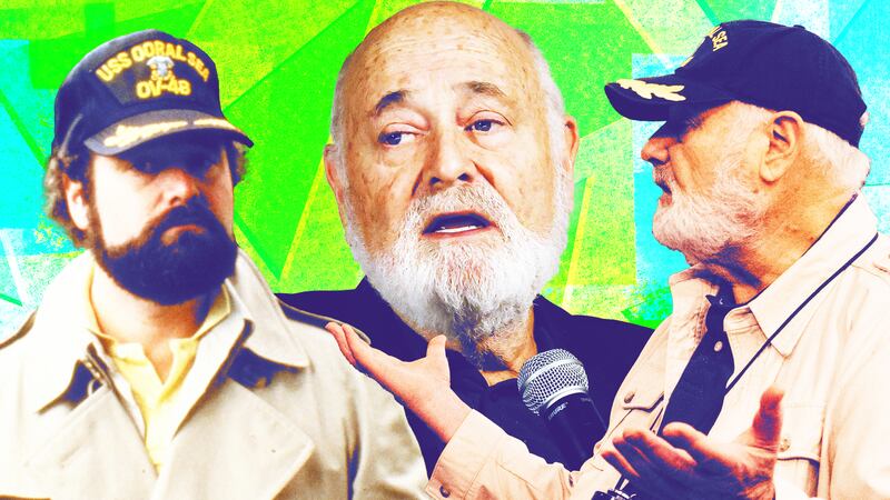 A photo illustration of Rob Reiner in This Is Spinal Tap and Spinal Tap II: The End Continues.