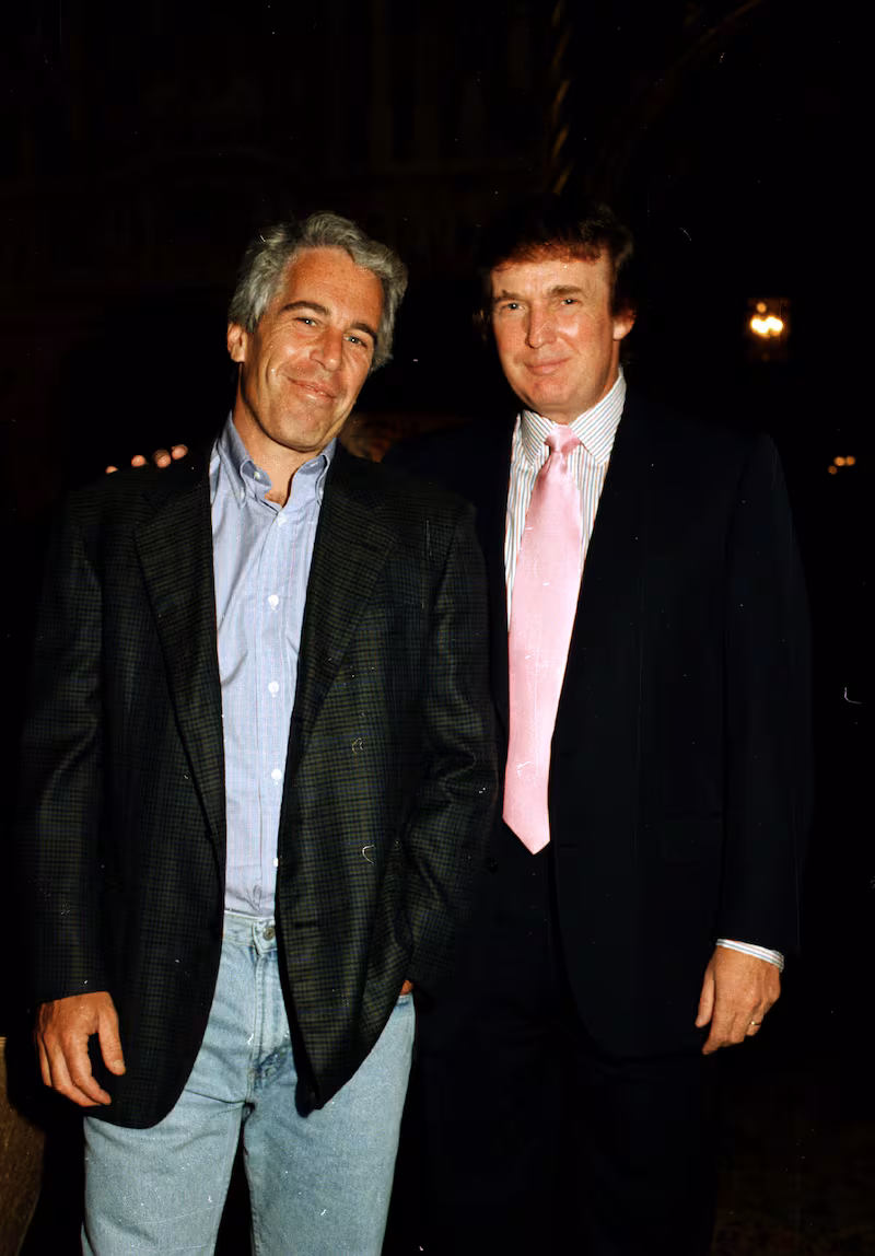 Jeffrey Epstein (left) and Donald Trump in 1997.