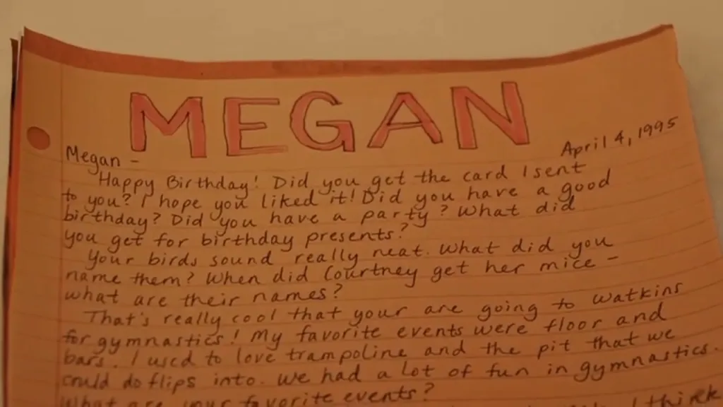 A handwritten letter to 