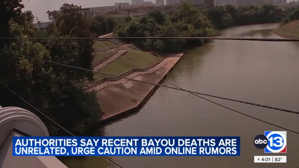 News graphic of a bayou and the headline 