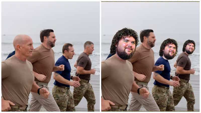 Online jokers immediately jumped on JD Vance's Navy SEAL PT session.