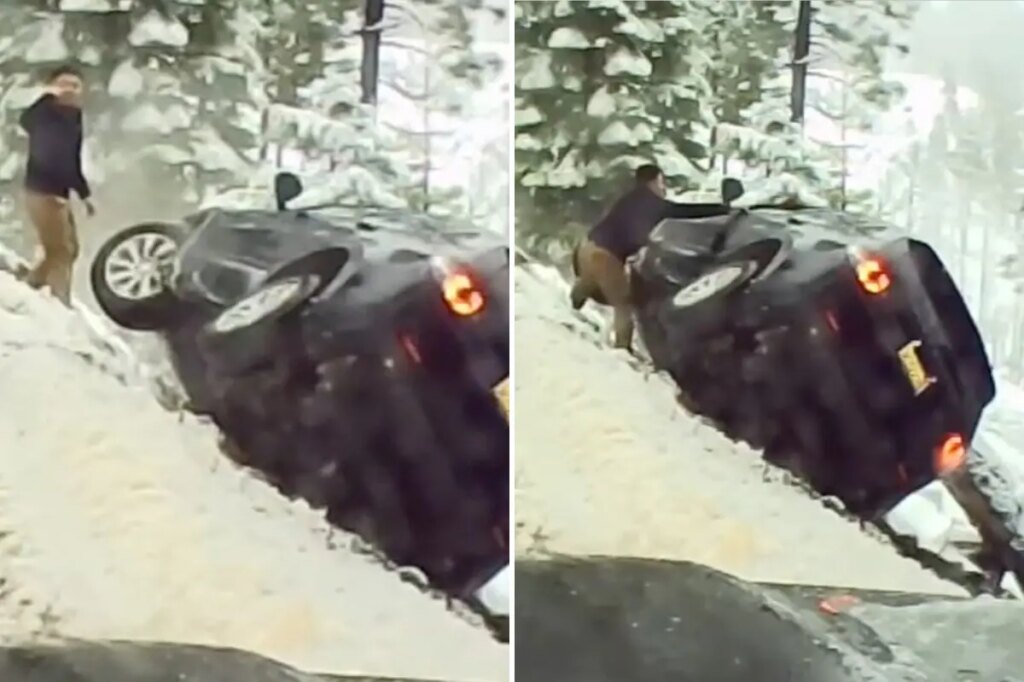 SUV veers off cliff in Lake Tahoe as bystanders scramble to save those inside