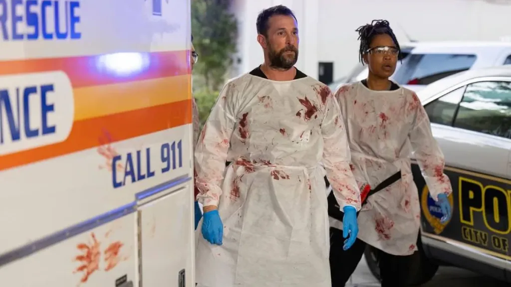 Noah Wyle and Ayesha Harris in “The Pitt” Season 1, Episode 12 (John Johnson/Max)