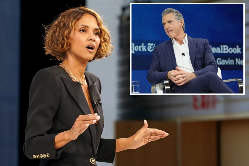 Halle Berry bashes Gov. Gavin Newsom at NYT summit just before he takes stage: ‘Should not be our next president either’