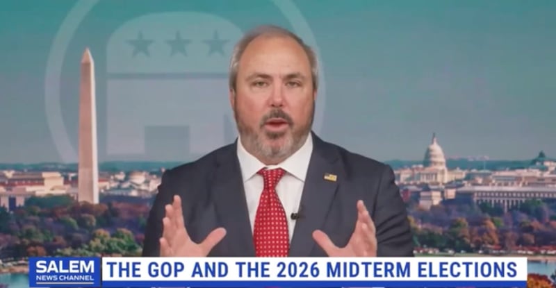 Joe Gruters speaking on one of several conservative podcast appearances this week.