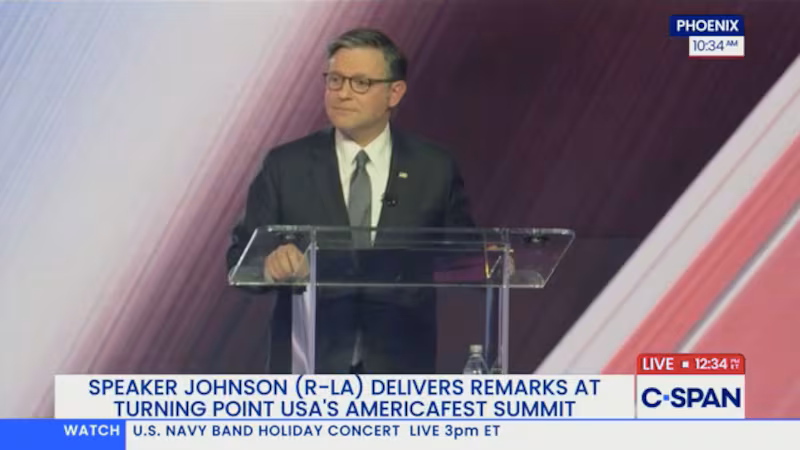 Mike Johnson at Turning point USA