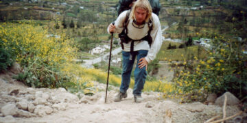 He set out to walk around the world. After 27 years, he’s nearly home.