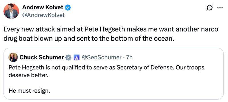 Andrew Kolvet posts on X.