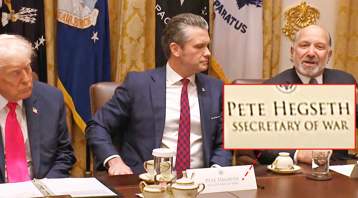 Pentagon Pete Humiliated by Typo at Trump’s Cabinet Meeting