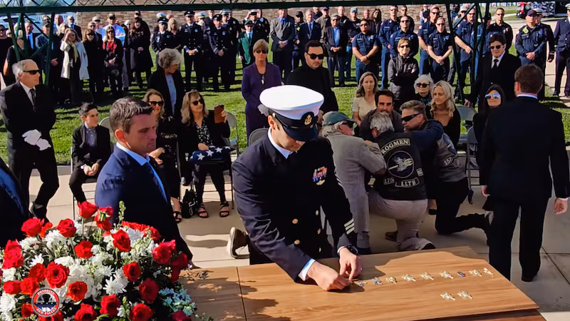 The funeral service for retired Navy SEAL and retired SDFD firefighter Mike Meoli who was killed in Ukraine.