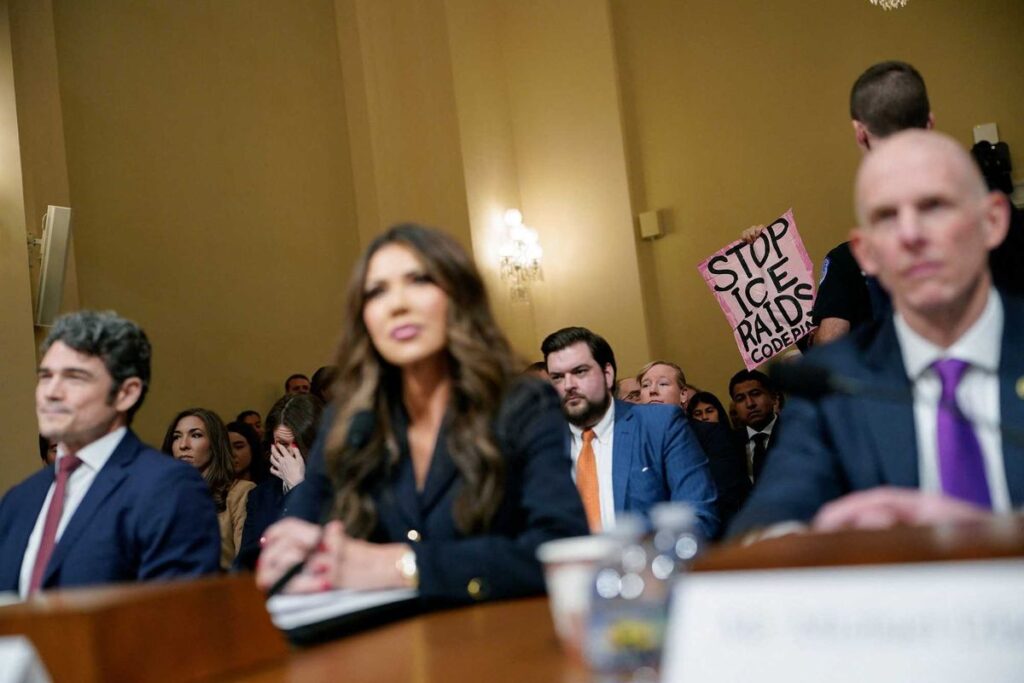 ‘The power of Christ compels you!’ Screaming protester interrupts Kristi Noem amid hearing