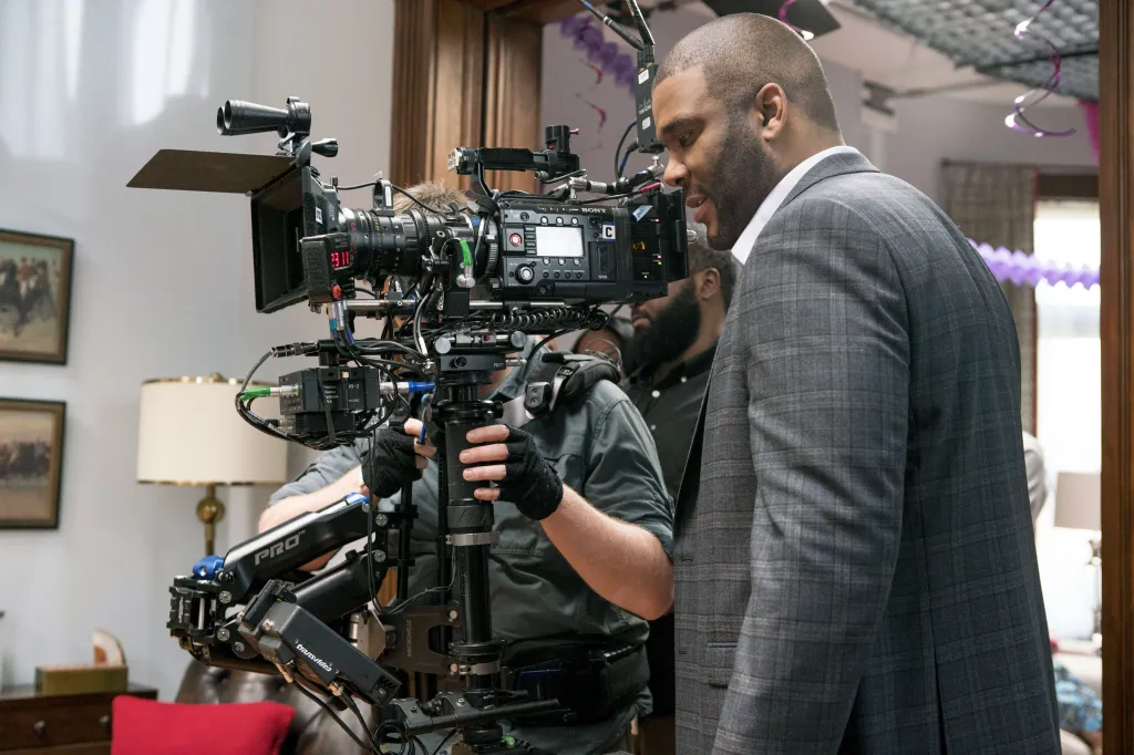 Tyler Perry on set for 