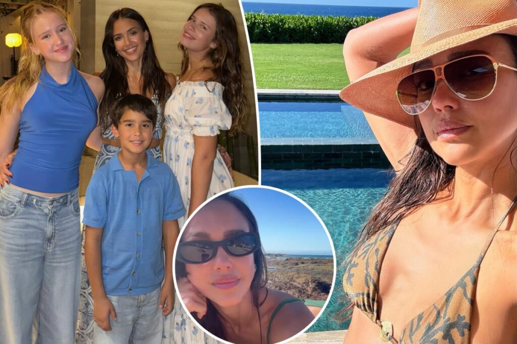 Jessica Alba beats the heat in variety of bikinis on tropical vacation with kids