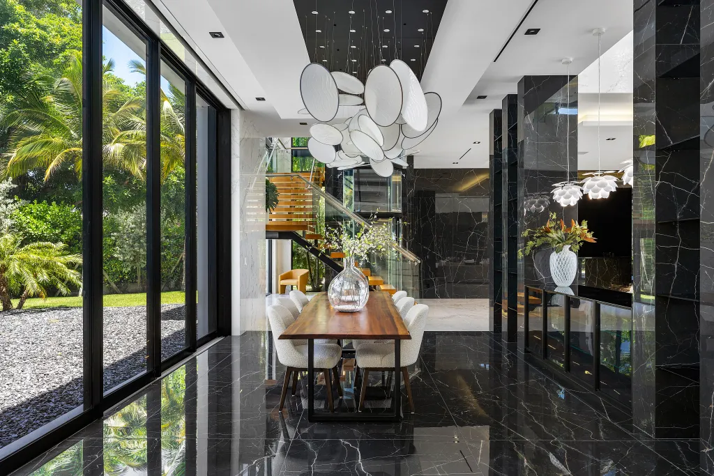 The home is filled with entertaining spaces