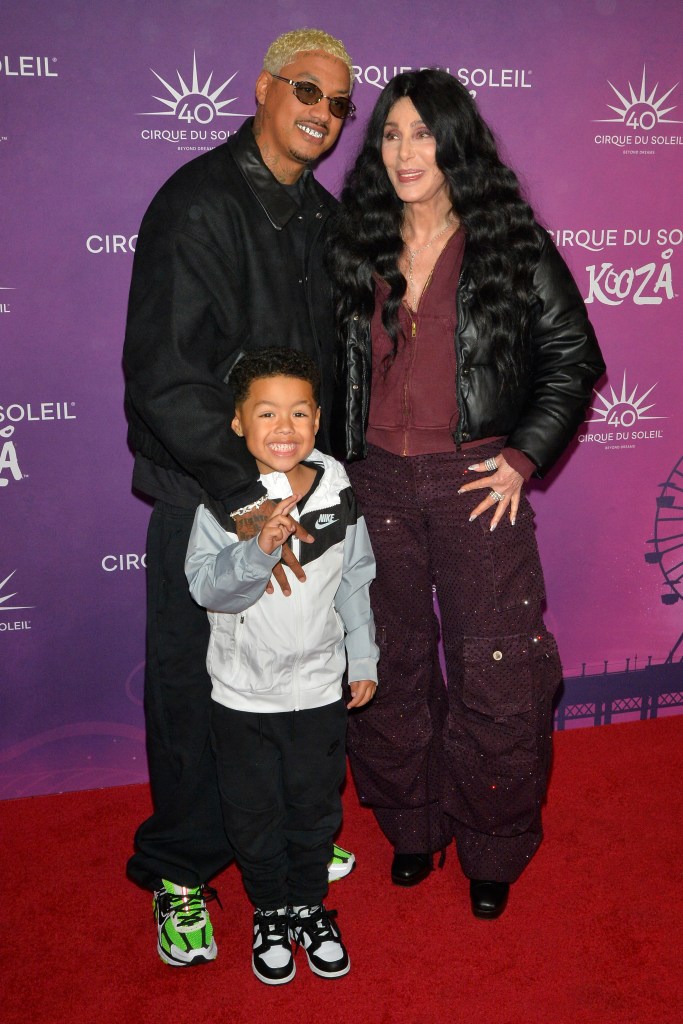 Alexander Edwards, son Slash, and Cher at the Cirque du Soleil
