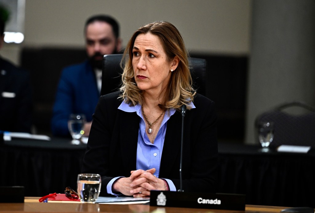 Kirsten Hillman, Ambassador of Canada to the U.S., listens during a meeting.