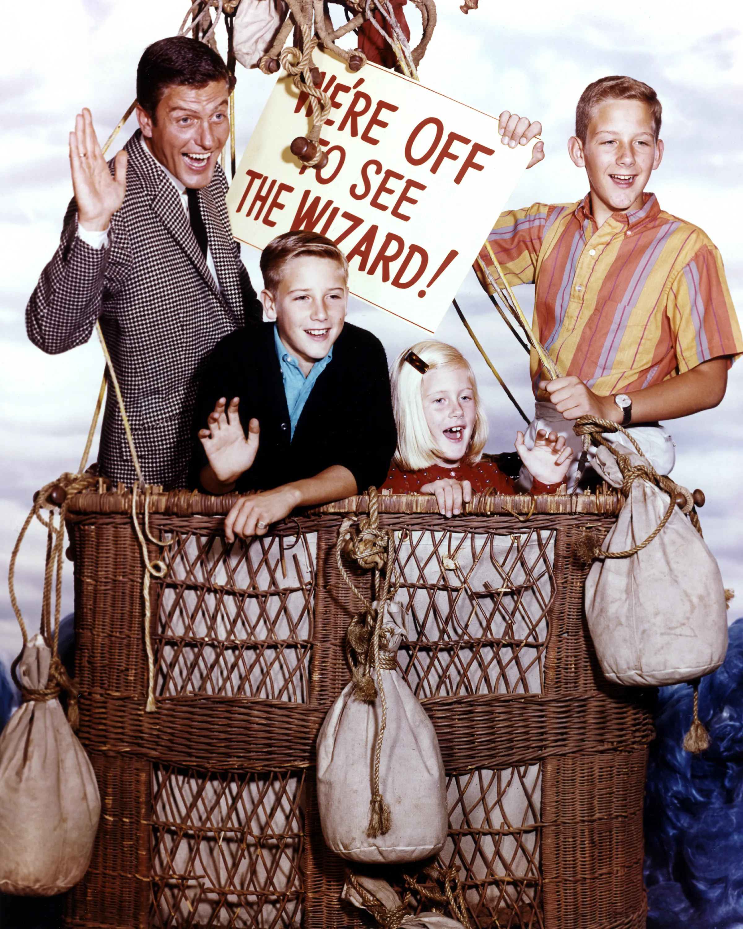 American actor Dick Van Dyke and his children host a telecast of the 1939 film 'The Wizard of Oz'.