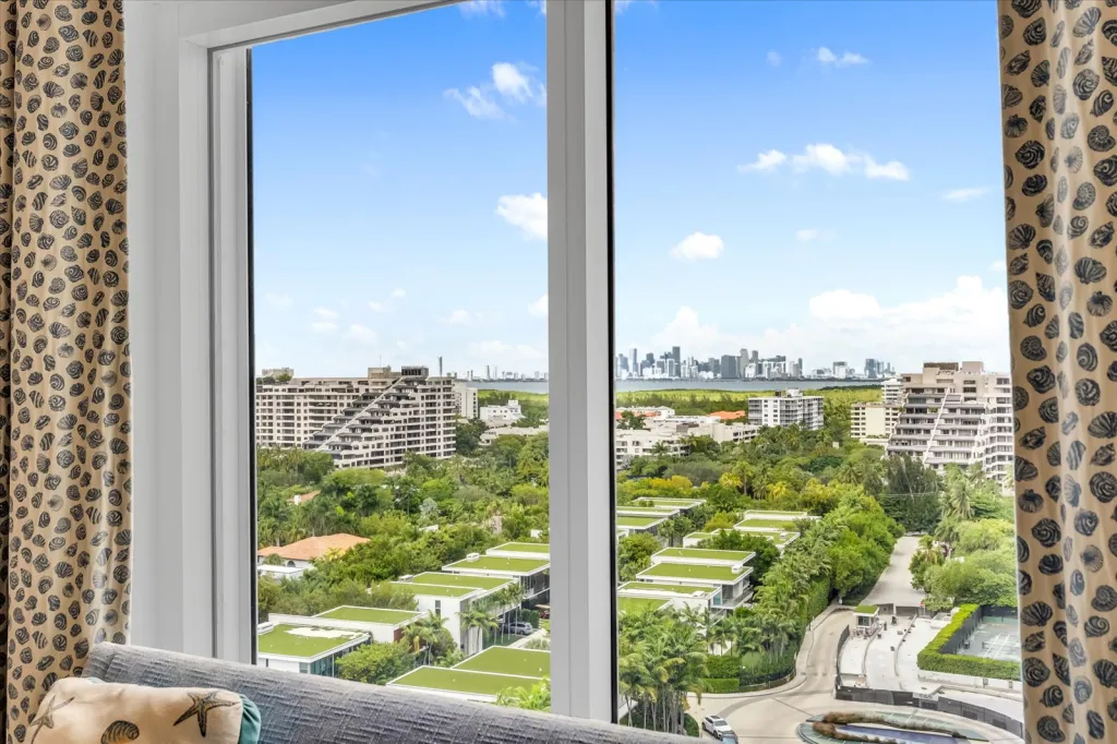 View of the Key Biscayne skyline from a penthouse window.