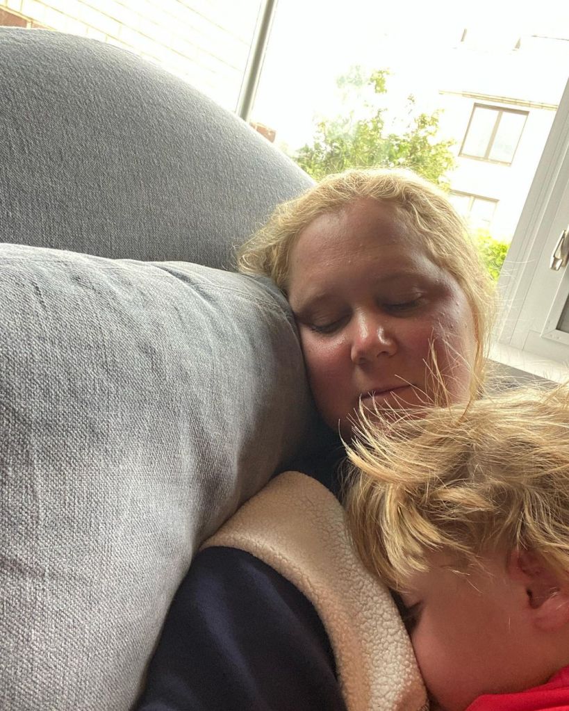 Amy Schumer napping with her son.
