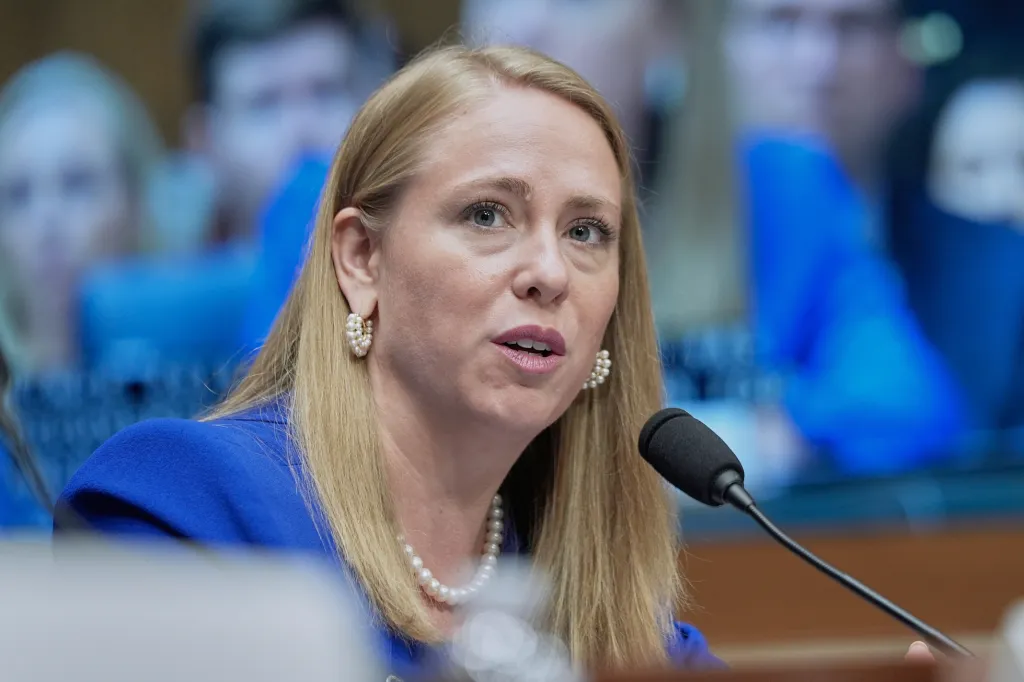 Andrea Lucas testifying at a Senate Health, Education, Labor, and Pensions (HELP) Committee hearing.