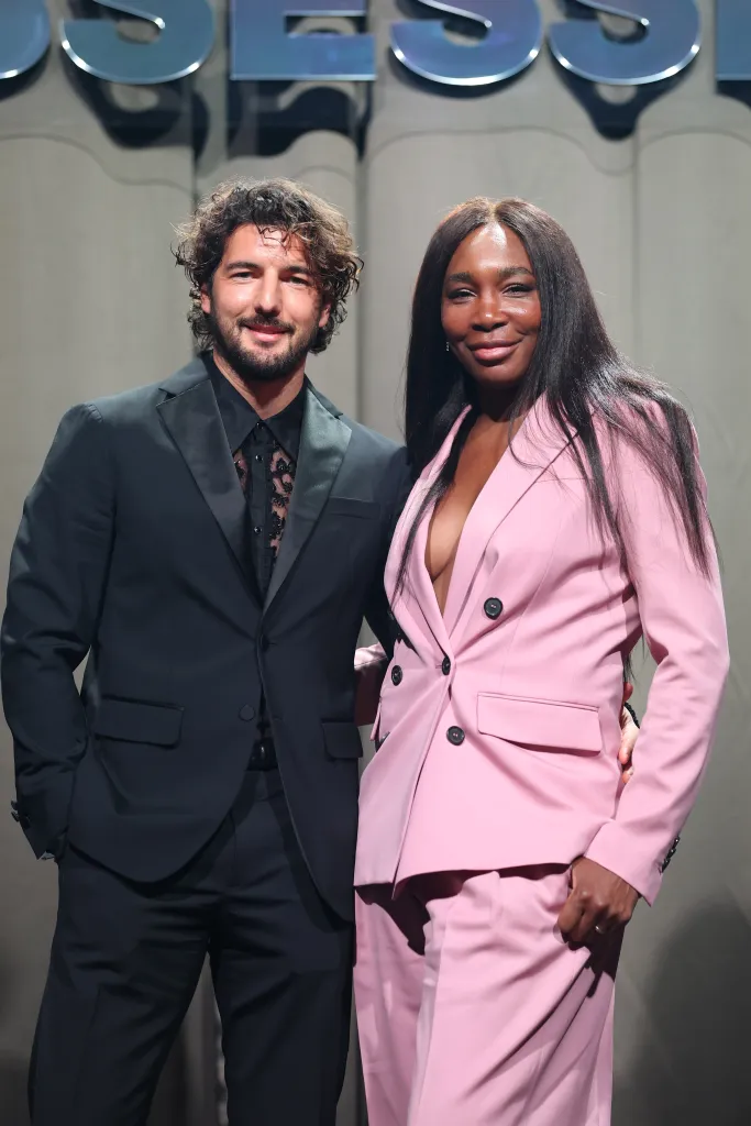 MILAN, ITALY - FEBRUARY 25: Andrea Preti and Venus Williams attend the photocall ahead of the Dsquared2 F/W 2025 - 2026 runway during the Milan Fashion Week - Womenswear Fall/Winter 2025/2026 at on February 25, 2025 in Milan, Italy. (Photo by Daniele Venturelli/Daniele Venturelli/Getty Images for Dsquared2 )
