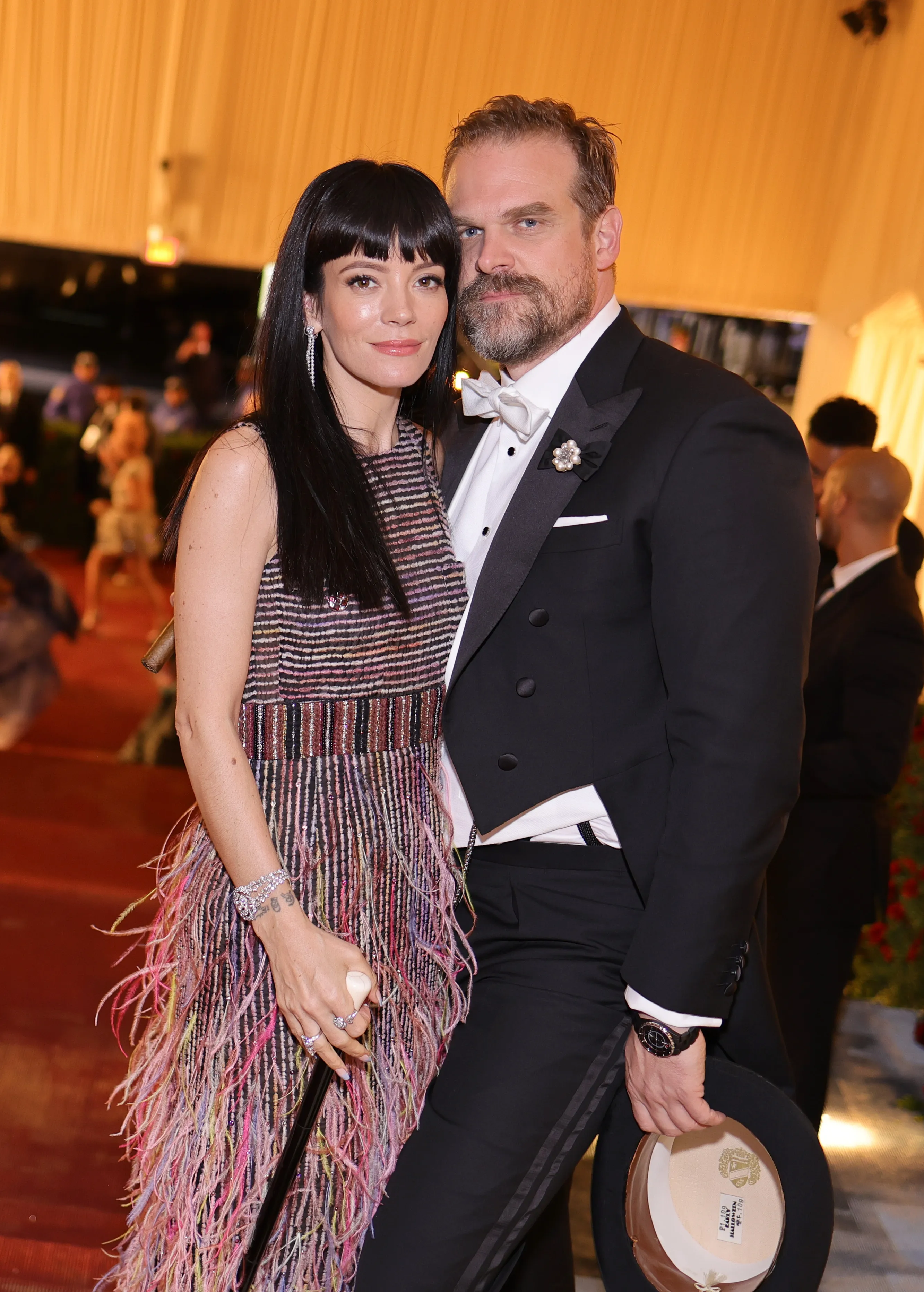 Lily Allen and David Harbour departing the 2022 Met Gala.