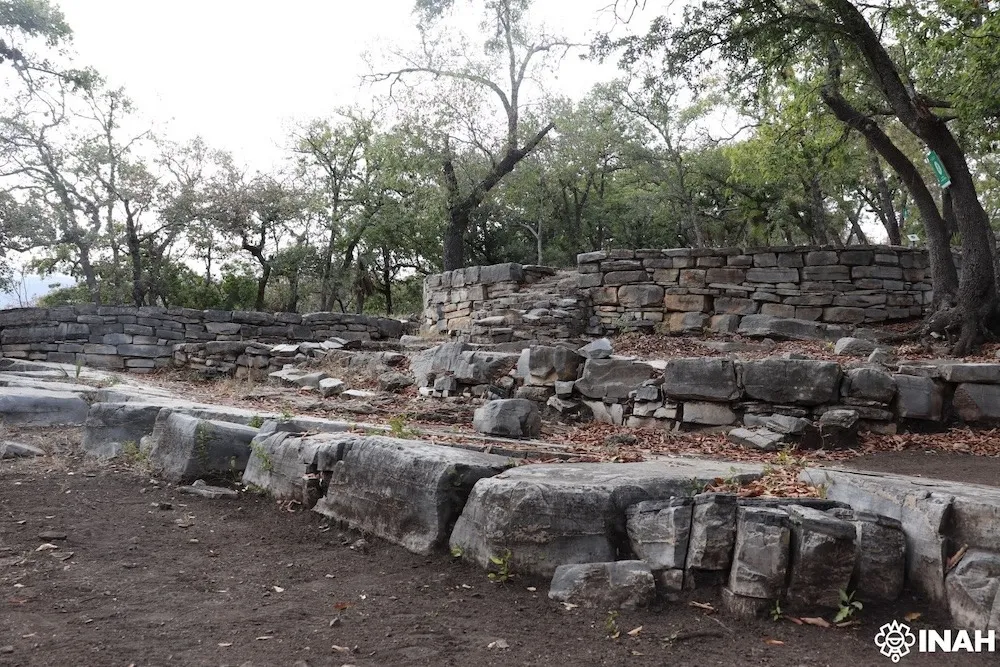 Ancient stone structures at the Balcón de Montezuma archaeological zone.