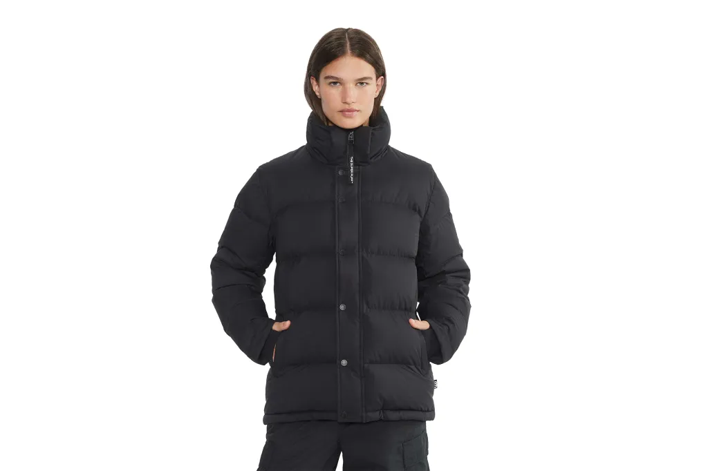 woman wearing a black coat