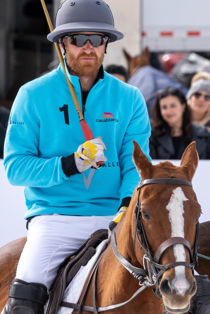 Prince Harry playing snow polo in Aspen, Colorado.