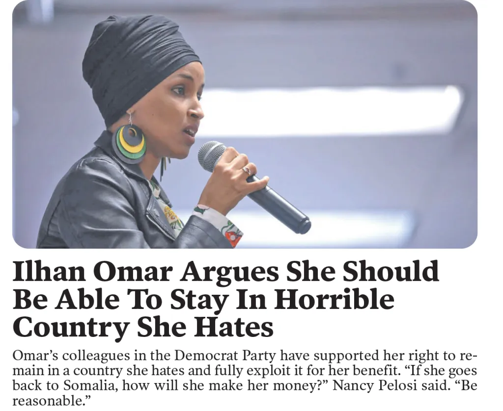 Ilhan Omar speaking into a microphone.