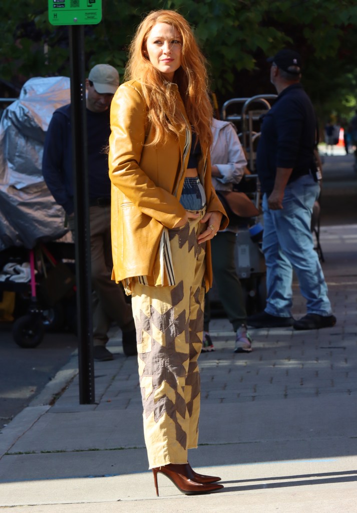 Blake Lively on the set of