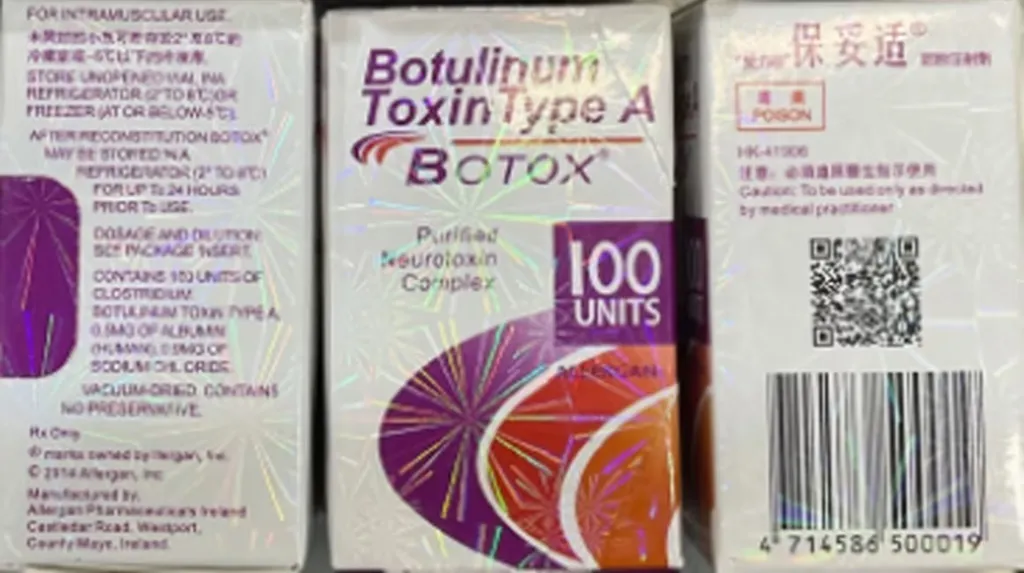 Botox box labeled 
