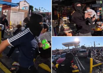 Masked LA flash-mob robbery suspect boasts cameras can’t catch ‘my face’ in 7-Eleven heist