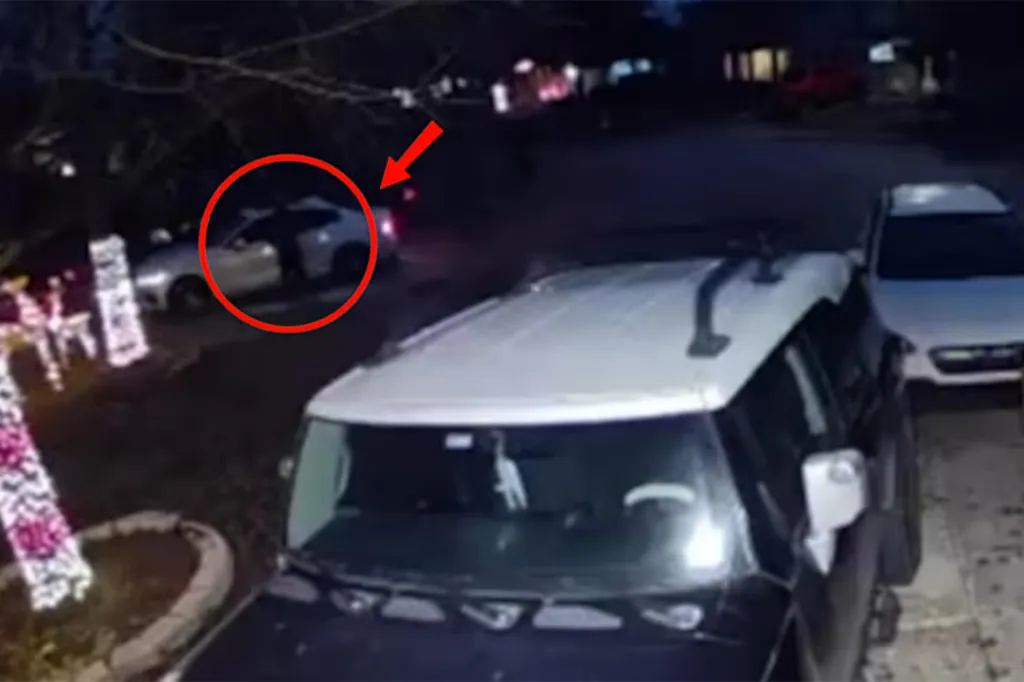 Olmos, wearing baby blue pajama shorts, a black hoodie and white shoes, was captured on video outside the house rummaging through her car before the footage cut off, officials said.