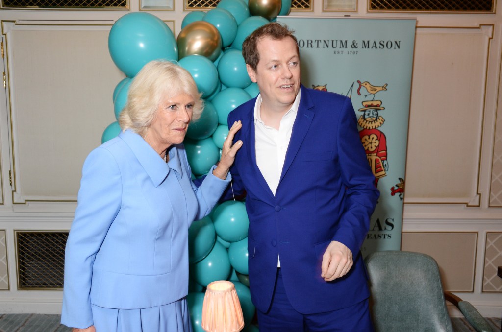 Camilla, Duchess of Cornwall and Tom Parker Bowles at a cookbook launch.