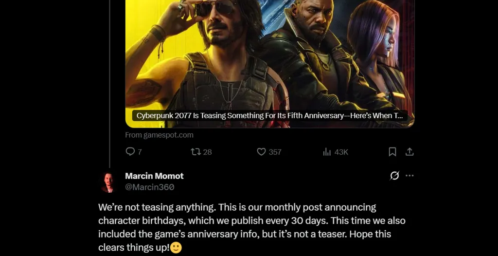 CD Projekt Red Cyberpunk 2077 Anniversary