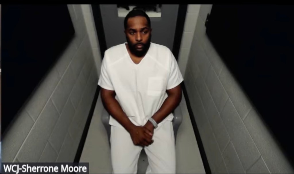 Screen grab of Sherrone Moore in a court hearing.