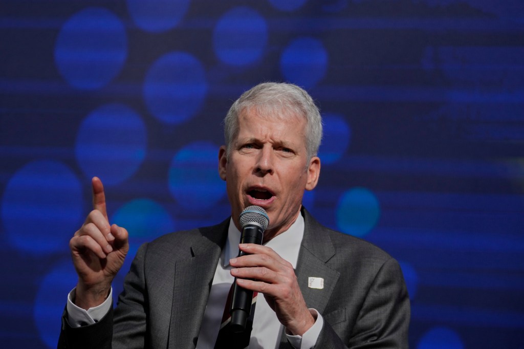 Chris Wright, Secretary of the U.S. Department of Energy, speaking at the Atlantic Council conference in Athens, Greece.
