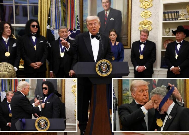 Trump awards medals to Kennedy Center Honorees Gene Simmons, George Strait, Gloria Gaynor and more in star-studded ceremony
