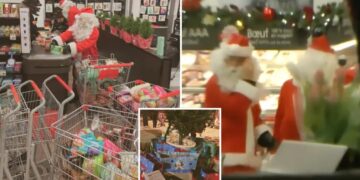 Robin Hood-style thieves dressed as Santa and elves steal $3K worth of goods from Canada grocery store