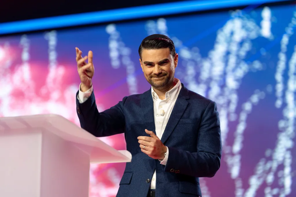 Ben Shapiro speaking at AmericaFest, the first Turning Point USA summit since the death of Charlie Kirk.