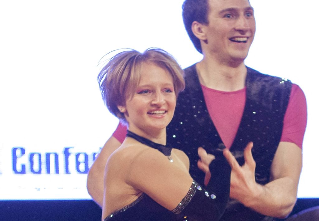 Katerina Tikhonova and Ivan Klimov dancing at the World Cup Rock'n'Roll Acrobatic Competition in Krakow.