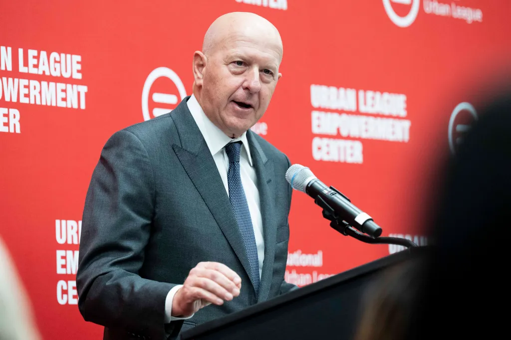 David Solomon, CEO of Goldman Sachs, speaking at the Urban League Empowerment Center.