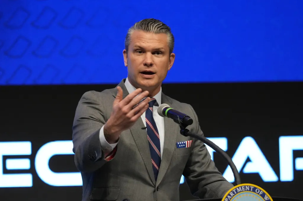 Defense Secretary Pete Hegseth speaking at the 4th annual Northeast Indiana Defense Summit.