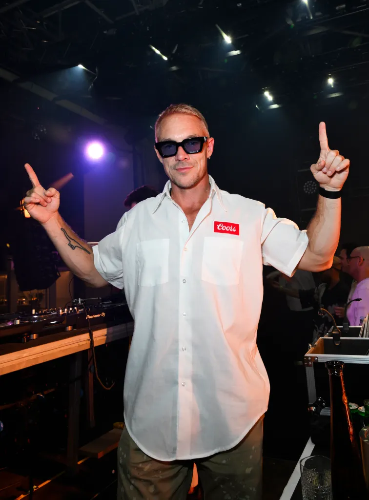 Diplo performs at the Spotify Beach concert.